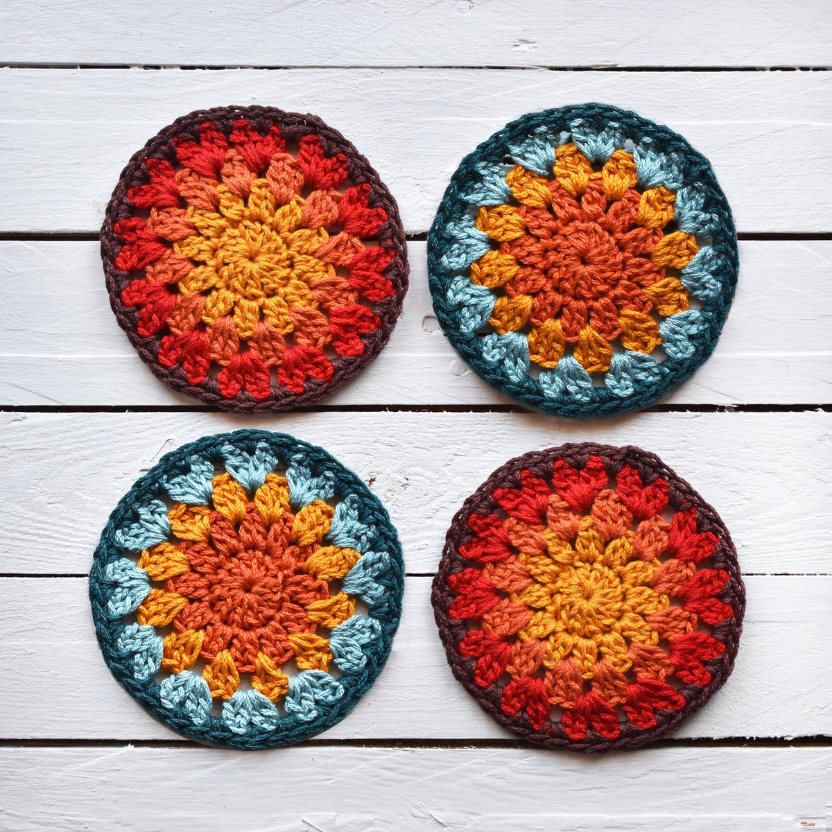 Lot de dessous de verre soleil au crochet - image 1