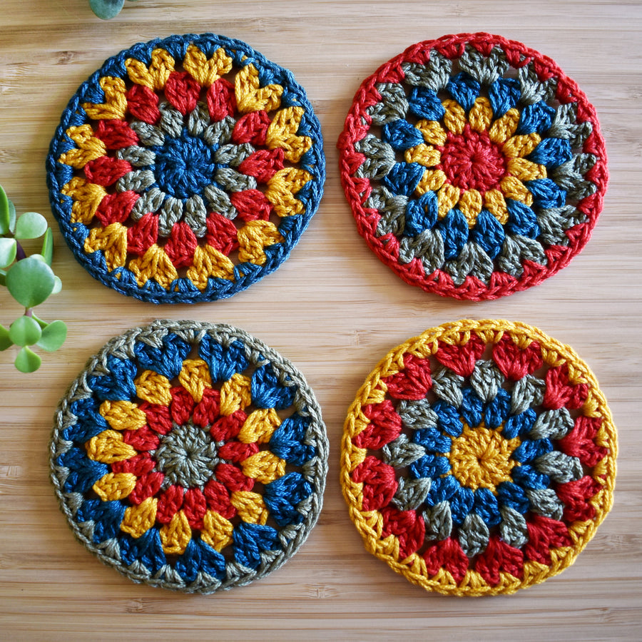 Lot de dessous de verre soleil au crochet - image 1