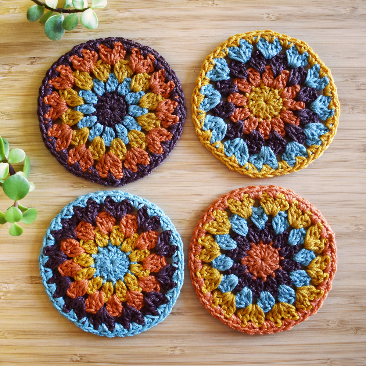 Lot de dessous de verre soleil au crochet - image 1