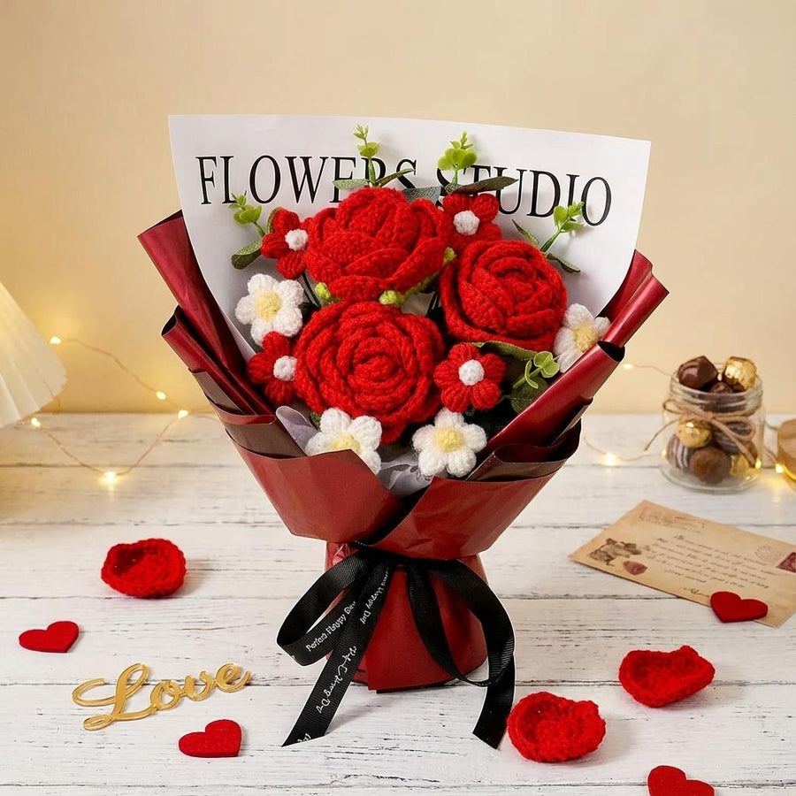 Bouquet romantique au crochet - image 1