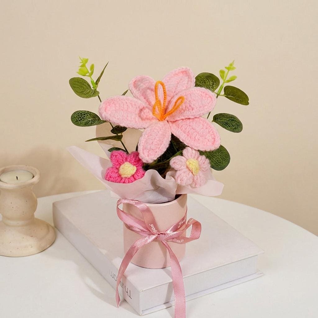Arrangement de lys au crochet - image 1
