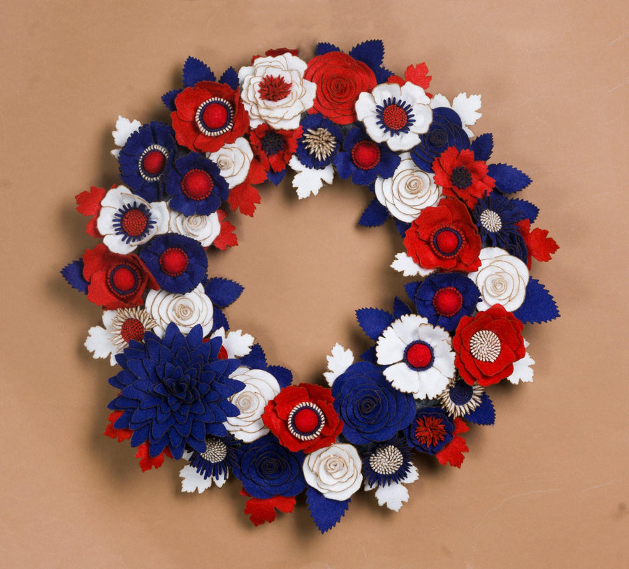 Couronne patriotique rouge, blanc et bleu - image 1