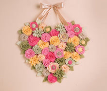 Couronne coeur florale en feutrine - image 2