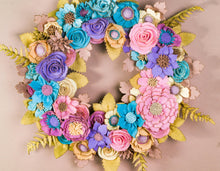 Couronne florale coloree en feutrine - image 2