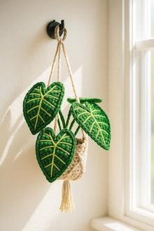 Suspension tropicale au crochet avec panier macrame - image 2