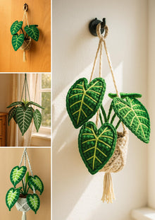 Suspension tropicale au crochet avec panier macrame - image 3