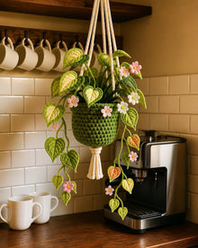 Suspension feuilles en coeur au crochet - image 3
