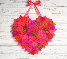 Couronne coeur florale en feutrine - image 4