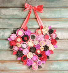 Couronne coeur florale en feutrine - image 4