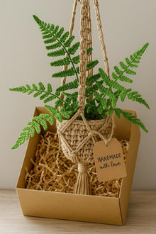 Suspension fougere au crochet avec panier macrame - image 4