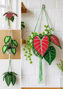 Suspension tropicale au crochet avec panier macrame - image 4