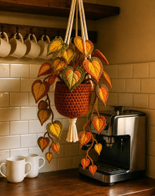 Suspension feuilles en coeur au crochet - image 4