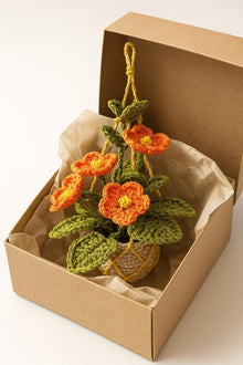 Suspension fleurie au crochet avec panier macrame - image 5