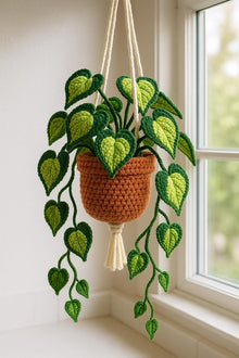 Suspension feuilles en coeur au crochet - image 5