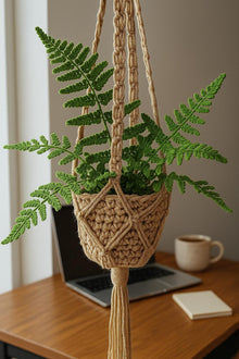 Suspension fougere au crochet avec panier macrame - image 6