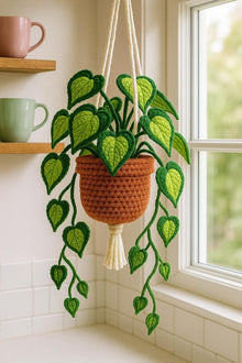 Suspension feuilles en coeur au crochet - image 8