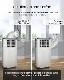 Pro Breeze Climatiseur Mobile 4 en 1, 9000 BTU, Clim Puissante Compatible WiFi Avec Application, Minuterie 24 heures, Telecommande et Kit Fenetre Inclus pour Chambre & Salon, 22m2, Classe Energetique A - image 8