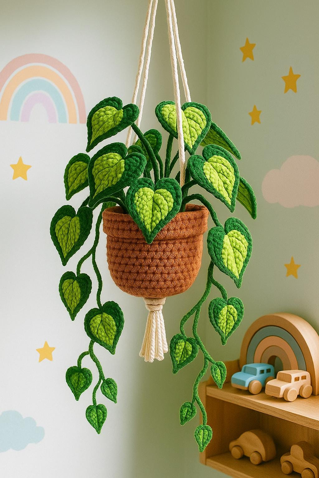 Suspension feuilles en coeur au crochet - image 12