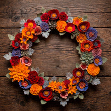 Couronne florale rustique en feutrine - image 13
