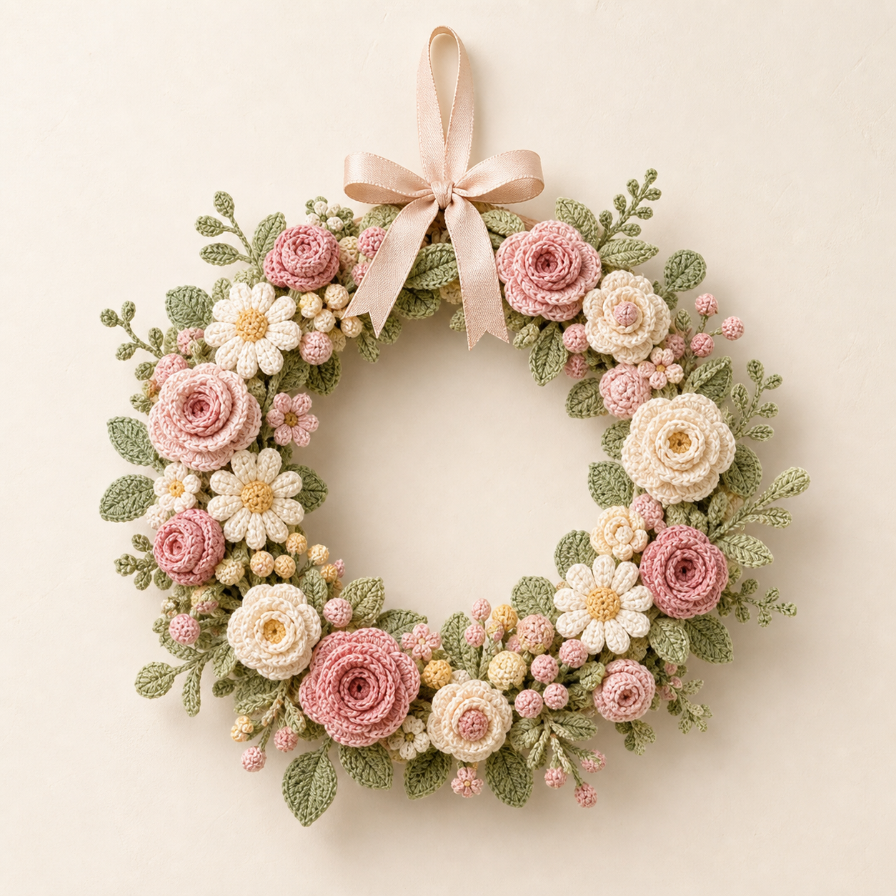 Couronne de fleurs faite main